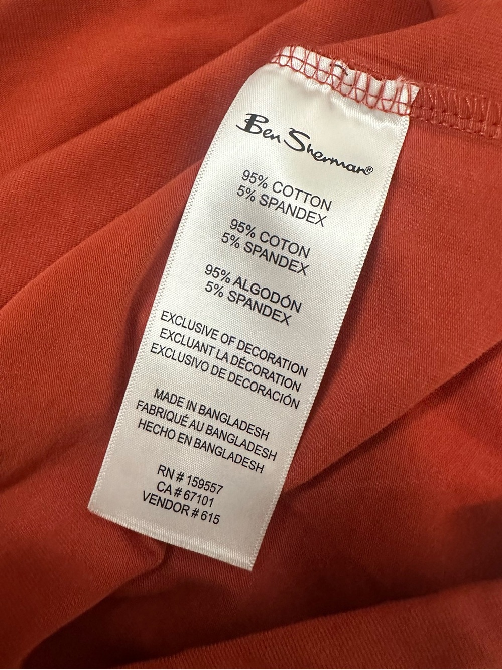 Ben Sherman Colorblock Short Sleeve Tee in Blue, Cream & Rust - Picture 5 of 5
